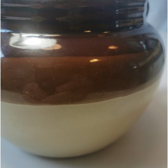 Crock Stoneware Bean Pot Vintage Double Handle Made in Taiwan Heavy Duty 1.09KG - Picture 8 of 9